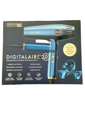 CONAIR InfinitiPro DigitalAire 2.0 Hair Dryer Anti-Frizz Lightweight NWT